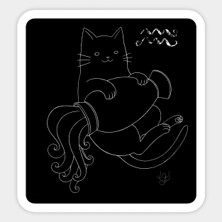 Dark Cat Aquarius Sticker